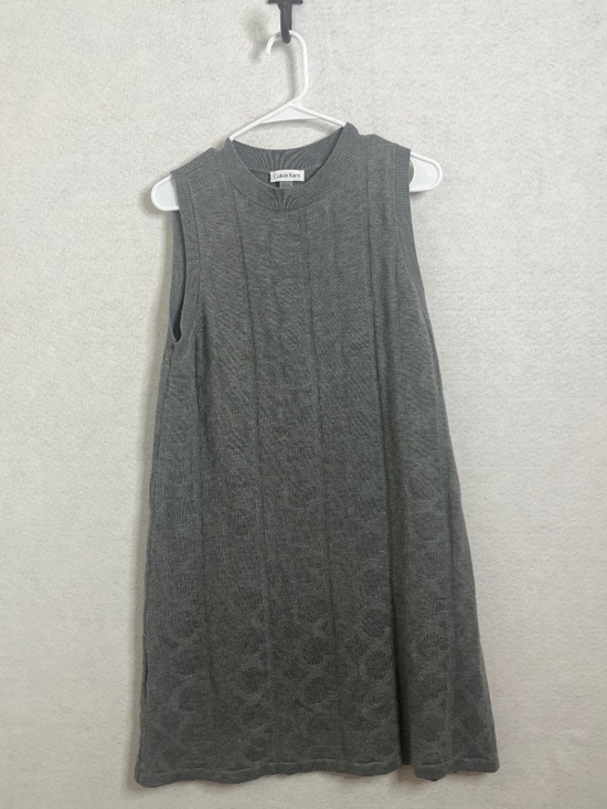 Calvin Klein Dresses & Skirts - Calvin Klein Sleeveless Knit Dress Gray Textured Crew Neck Size Large